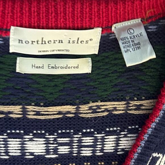 Vintage Americana Cardigan Teacher Patriotic Granny Eclectic Cottagecore LARGE - Picture 4 of 11